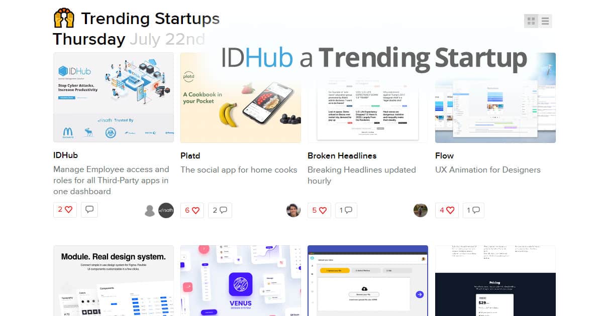 IDHub Named a Trending Startup SaaS